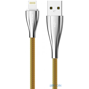 Кабель Rock metal Lightning data cable 0,3M Gold